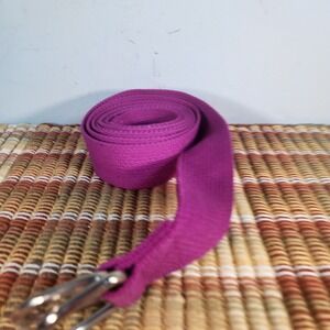 Purple Yoga Stretch Strap Belt w/ Metal D-Rings – Adjustable Yoga Aid for...